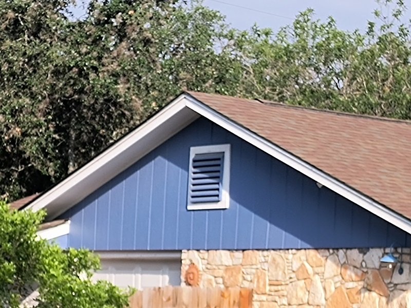 Offerings Red Roof Blue Siding Trees Sky